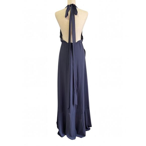 Lulus Wrap of Luxury Denim Blue Convertible High-Low Maxi Dress Size XL 0600S - Picture 8 of 16